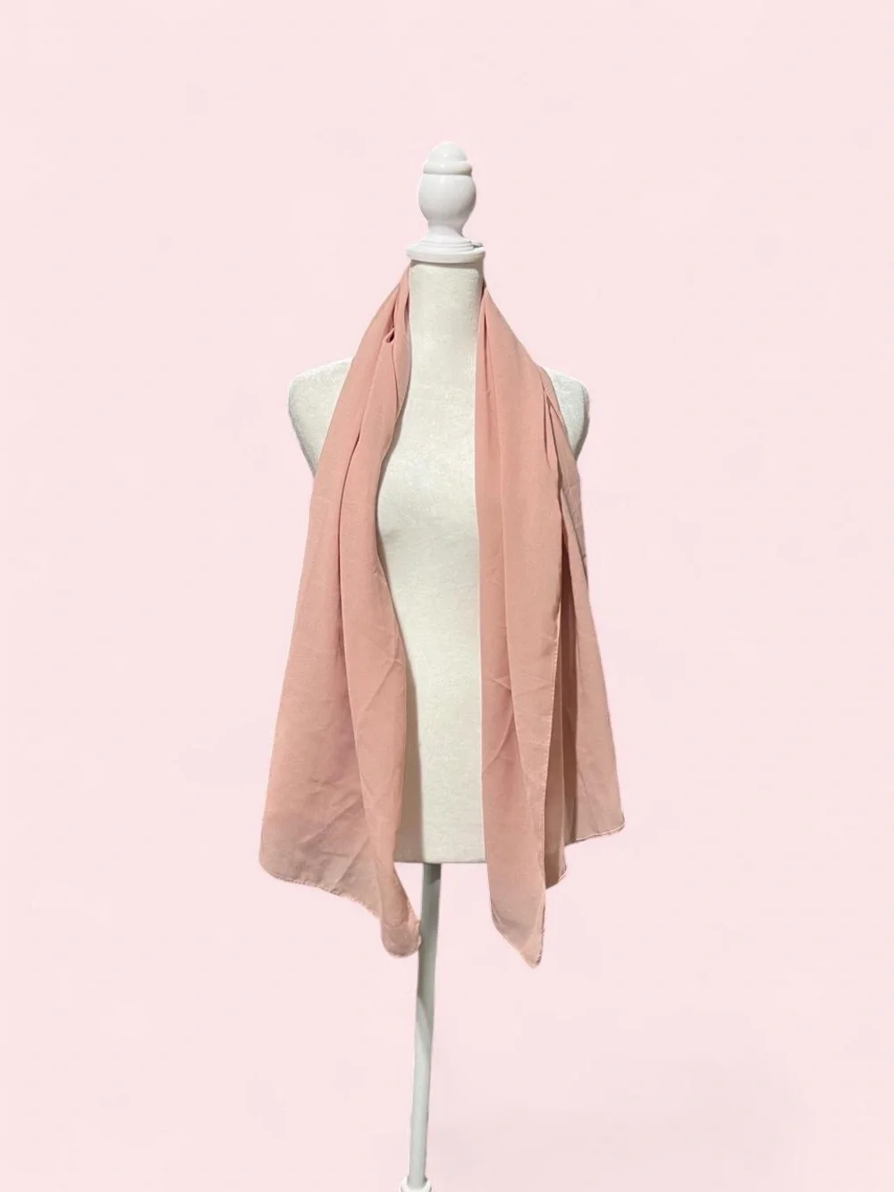 Light Pink Women's Scarf - Elegant Draped Wrap